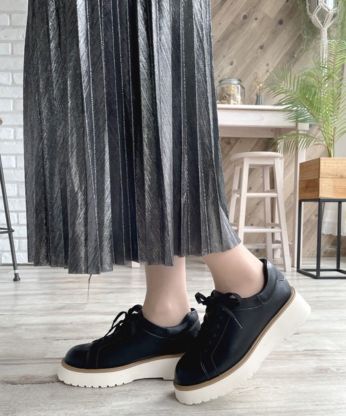 LUGG NAGG(ラグナグ)の「【maschietta】【3E】プラットフォームレースアップシューズ【厚底】(パンプス・レディース・オフホワイト/ブラック/ブラック×ブラック・M/L/S/LL)」の16枚目の写真