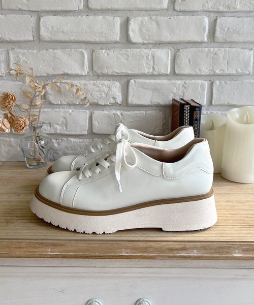 LUGG NAGG(ラグナグ)の「【maschietta】【3E】プラットフォームレースアップシューズ【厚底】(パンプス・レディース・オフホワイト/ブラック/ブラック×ブラック・M/L/S/LL)」の13枚目の写真