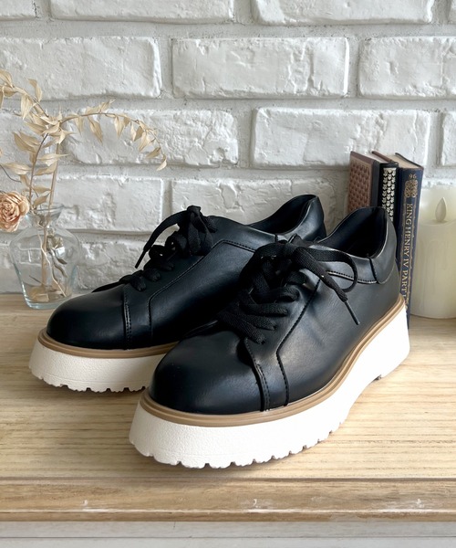 LUGG NAGG(ラグナグ)の「【maschietta】【3E】プラットフォームレースアップシューズ【厚底】(パンプス・レディース・オフホワイト/ブラック/ブラック×ブラック・M/L/S/LL)」の10枚目の写真