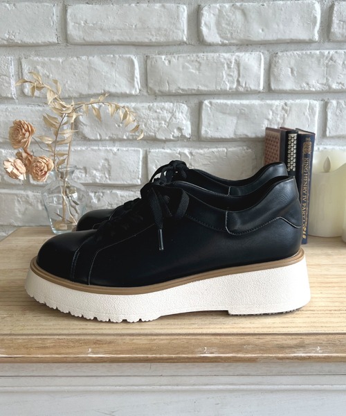 LUGG NAGG(ラグナグ)の「【maschietta】【3E】プラットフォームレースアップシューズ【厚底】(パンプス・レディース・オフホワイト/ブラック/ブラック×ブラック・M/L/S/LL)」の9枚目の写真