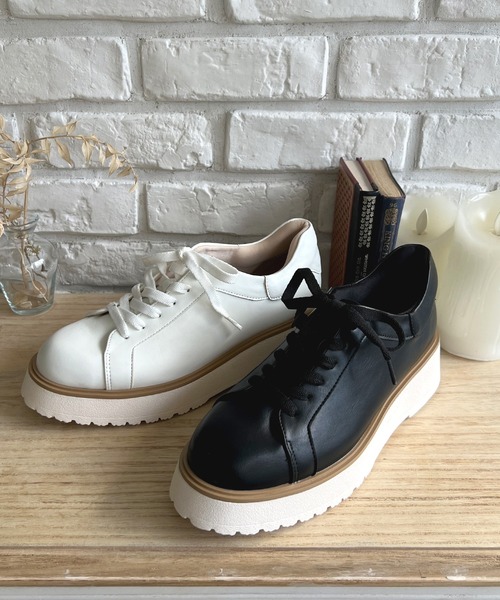 LUGG NAGG(ラグナグ)の「【maschietta】【3E】プラットフォームレースアップシューズ【厚底】(パンプス・レディース・オフホワイト/ブラック/ブラック×ブラック・M/L/S/LL)」の8枚目の写真