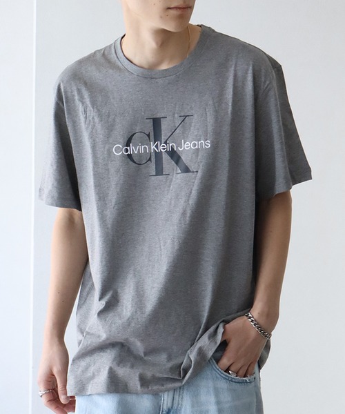カルバン クライン    トップス Tシャツ 半袖 プリント ロゴ モノグラム ワンポイント クルーネック カットソー 40HM カルバン クライン Calvin Klein トップス Tシャツ 半袖