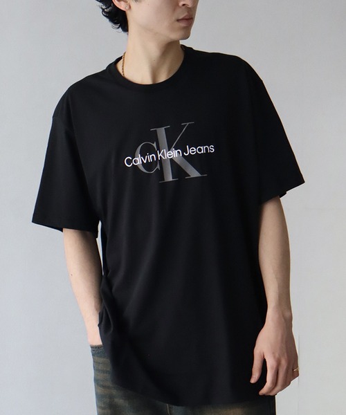 カルバン クライン    トップス Tシャツ 半袖 プリント ロゴ モノグラム ワンポイント クルーネック カットソー 40HM カルバン クライン Calvin Klein トップス Tシャツ 半袖