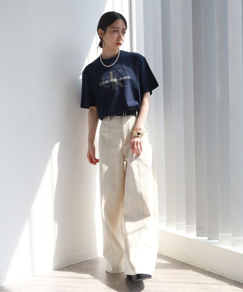 Calvin Klein(カルバン・クライン)の「【Calvin Klein/カルバンクライン】 モノグラム プリント クルーネック 半袖 Tシャツ(Tシャツ/カットソー・メンズ・グレー/ネイビー/ホワイト/ブラック・XL/L/M/S/XXL)」の20枚目の写真
