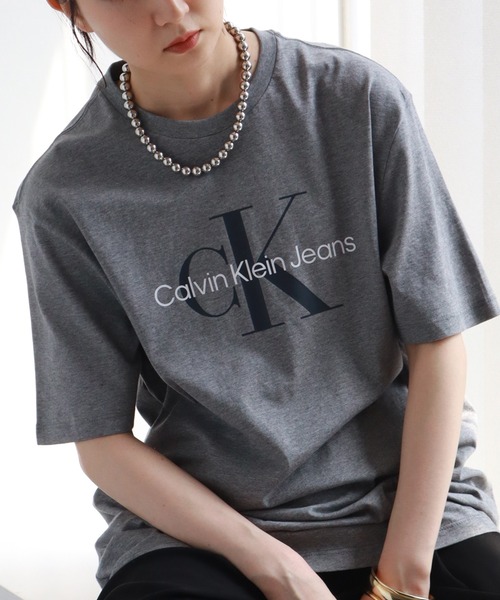Calvin Klein(カルバン・クライン)の「【Calvin Klein/カルバンクライン】 モノグラム プリント クルーネック 半袖 Tシャツ(Tシャツ/カットソー・メンズ・グレー/ネイビー/ホワイト/ブラック・XL/L/M/S/XXL)」の21枚目の写真