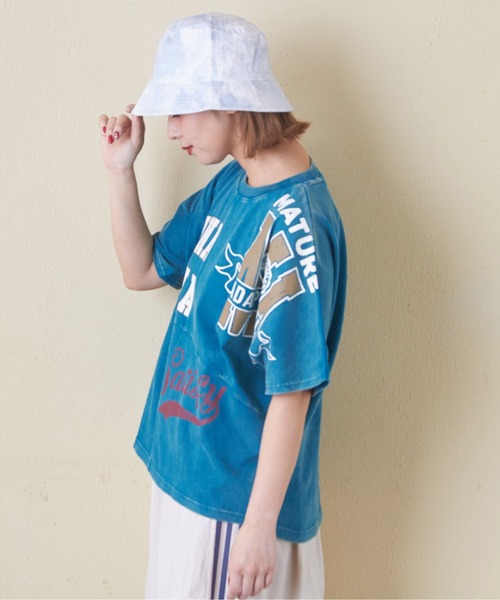 セール】パウダー加工リメイク風切替ドルマンスリーブTシャツ（T