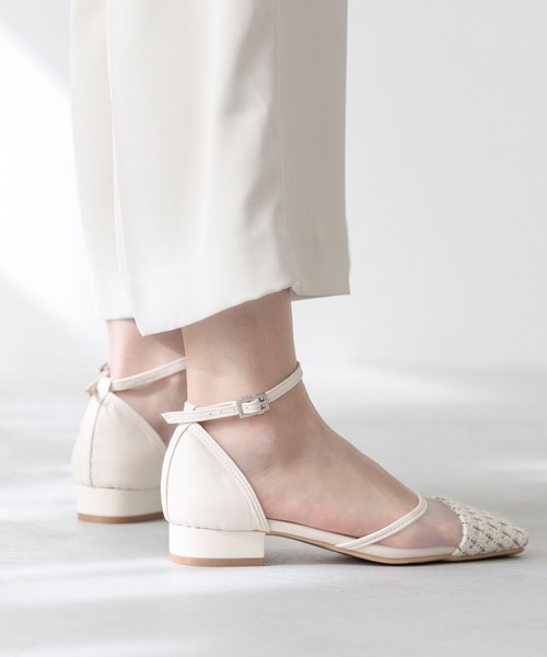 welleg(ウェレッグ)の「アンクルストラップ ローヒール チュール パンプス(パンプス・レディース・アイボリー/ブラック/ブラック系・23.0cm/22.0cm/21.5cm/26.0cm/25.0cm/24.0cm/25.5cm/24.5cm/23.5cm/22.5cm)」の12枚目の写真