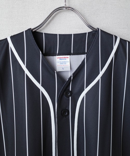 United Athle（ユナイテッドアスレ）の「【CBT1】【United Athle】4.1オンス ドライアスレチック ストライプ ベースボールシャツ 5982-ST（シャツ/ブラウス・メンズ・ホワイト/ブラック・XX-LARGE/X-LARGE/LARGE/MEDIUM）」の6枚目の写真