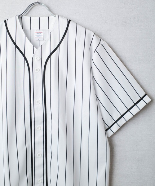 United Athle（ユナイテッドアスレ）の「【CBT1】【United Athle】4.1オンス ドライアスレチック ストライプ ベースボールシャツ 5982-ST（シャツ/ブラウス・メンズ・ホワイト/ブラック・XX-LARGE/X-LARGE/LARGE/MEDIUM）」の12枚目の写真