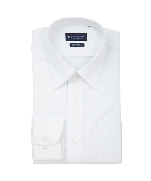 TOKYO SHIRTS(トウキョウシャツ)の「形態安定ノーアイロン レギュラー 長袖ビジネスワイシャツ(ビジネスシャツ・メンズ・ホワイト・首回り39cm-裄丈80cm/首回り37cm-裄丈84cm/首回り39cm-裄丈84cm/首回り42cm-裄丈82cm/首回り42cm-裄丈86cm/首回り43cm-裄丈82cm/首回り37cm-裄丈80cm/首回り43cm-裄丈86cm)」の1枚目の写真