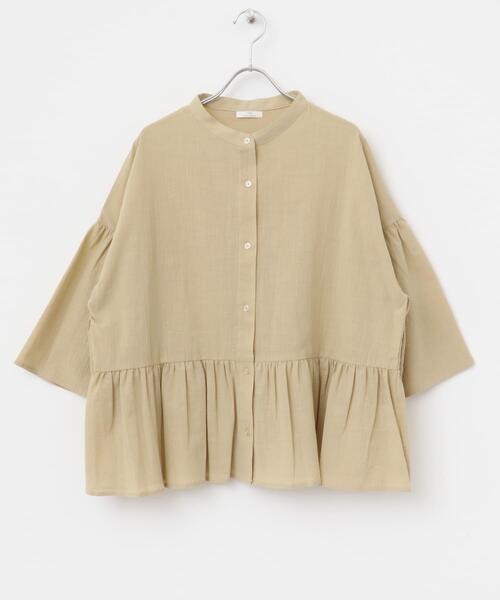 ITEMS URBANRESEARCH（アイテムズ アーバンリサーチ）の「バンドカラーティアードシャツ（シャツ/ブラウス・レディース・ブラック/ベージュ/ブルー・FREE）」の9枚目の写真