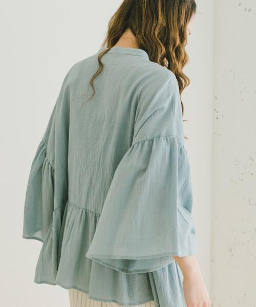 ITEMS URBANRESEARCH（アイテムズ アーバンリサーチ）の「バンドカラーティアードシャツ（シャツ/ブラウス・レディース・ブラック/ベージュ/ブルー・FREE）」の13枚目の写真