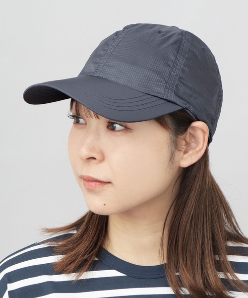 A.M.S.(エーエムエス)の「透け リップストップナイロン ロングビル キャップ つば長 深め(キャップ・メンズ・グレー/ブラック・FREE)」の1枚目の写真