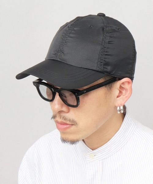 A.M.S.(エーエムエス)の「透け リップストップナイロン ロングビル キャップ つば長 深め(キャップ・メンズ・グレー/ブラック・FREE)」の6枚目の写真
