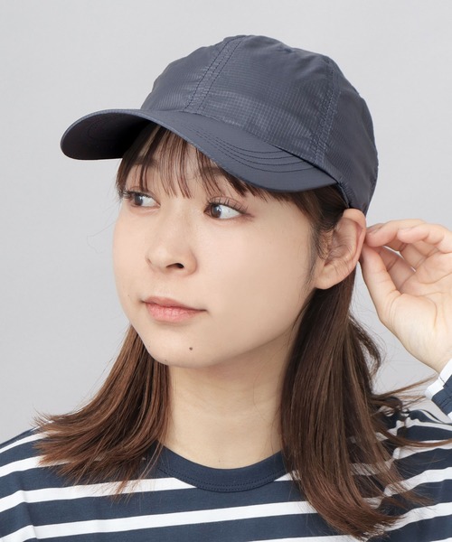 A.M.S.(エーエムエス)の「透け リップストップナイロン ロングビル キャップ つば長 深め(キャップ・メンズ・グレー/ブラック・FREE)」の7枚目の写真