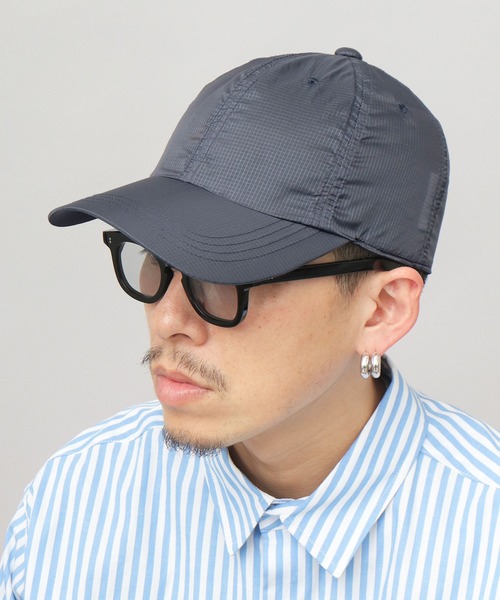 A.M.S.(エーエムエス)の「透け リップストップナイロン ロングビル キャップ つば長 深め(キャップ・メンズ・グレー/ブラック・FREE)」の8枚目の写真