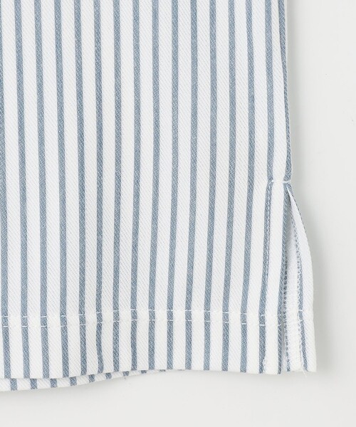 自由区(ジユウク)の「ストライプコットンハイゲージフォルムスリーブ カットソー(Tシャツ/カットソー・レディース・黄土色系1/ダルブルー系1/アイボリー系・32)」の16枚目の写真