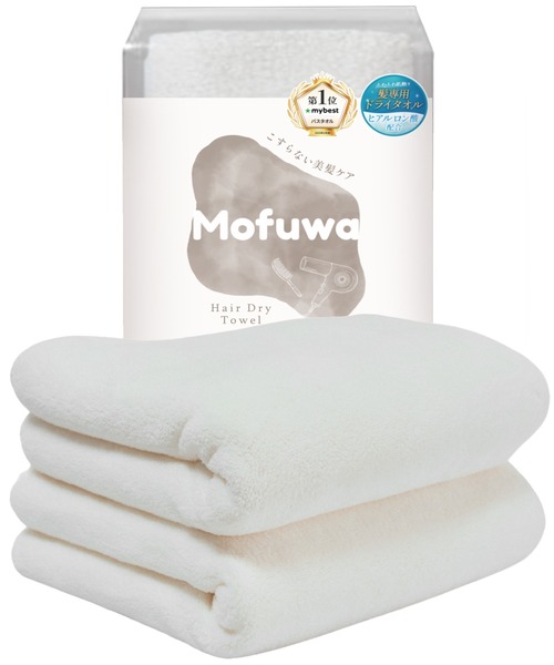 REBALANCE(リバランス)の「Mofuwa ヘアドライタオル 2枚セット ヒアルロン酸配合(タオル・レディース・スモークグレー/ホワイト/ダークグレー・ONE SIZE)」の2枚目の写真