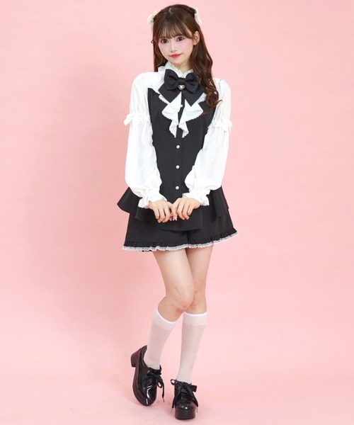 シークレットハニー Secret Honey ロングラッフルビスチェライクセットアップ （クロ） Secret Honey（シークレットハニー）の「ロングラッフルビスチェ