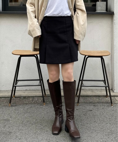 LE MORE（リモア）の「ボックスプリーツミニスカート（スカート・レディース・ブラック/チャコール・FREE）」の7枚目の写真