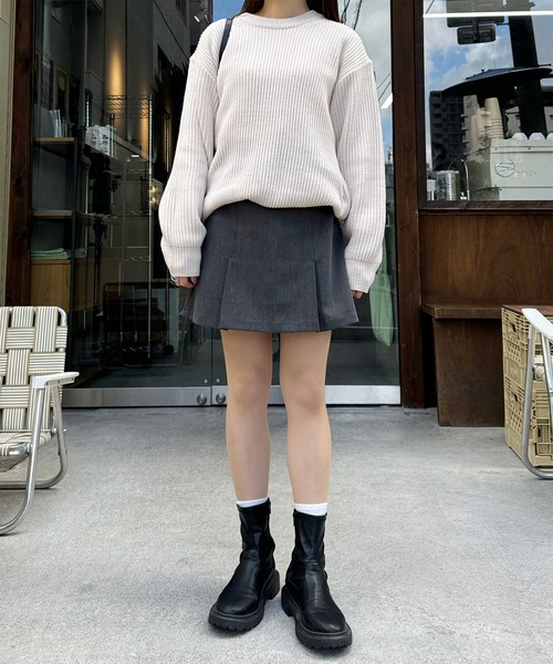 LE MORE（リモア）の「ボックスプリーツミニスカート（スカート・レディース・ブラック/チャコール・FREE）」の9枚目の写真