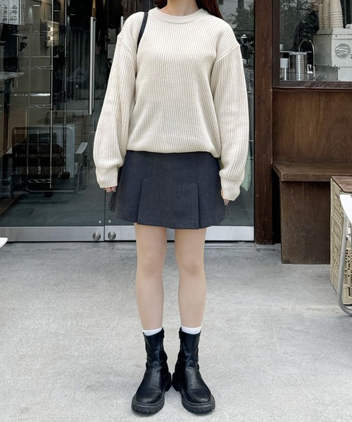 LE MORE（リモア）の「ボックスプリーツミニスカート（スカート・レディース・ブラック/チャコール・FREE）」の11枚目の写真