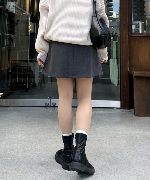 LE MORE（リモア）の「ボックスプリーツミニスカート（スカート・レディース・ブラック/チャコール・FREE）」の12枚目の写真