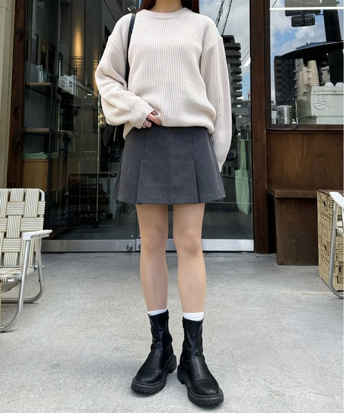 LE MORE（リモア）の「ボックスプリーツミニスカート（スカート・レディース・ブラック/チャコール・FREE）」の16枚目の写真