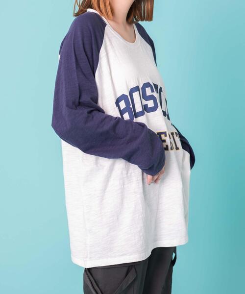 WOND(ウォンド)の「WOND/BOSTONロゴロンT(Tシャツ/カットソー・レディース・ネイビー/グレー・FREE)」の9枚目の写真