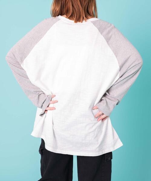 WOND(ウォンド)の「WOND/BOSTONロゴロンT(Tシャツ/カットソー・レディース・ネイビー/グレー・FREE)」の6枚目の写真