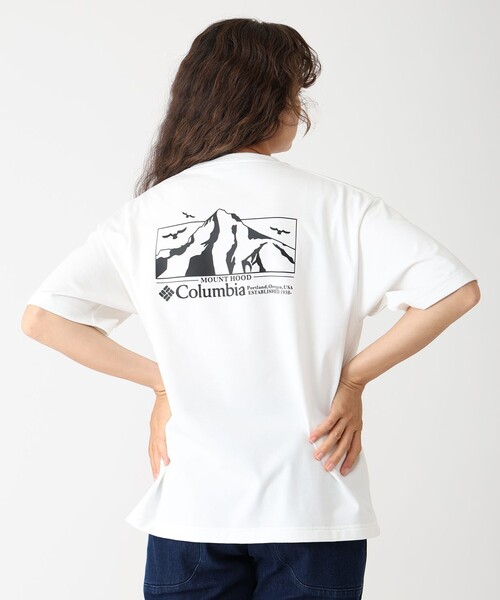 tシャツ Columbia／ロマビスタグラフィック ショートスリーブ Tシャツ／コロンビア／気温30℃超え／吸湿・速乾／UVカット／半袖Tシャツ レデ Columbia／バルフォアリバー ショートスリーブ ボーダー Tシャツ