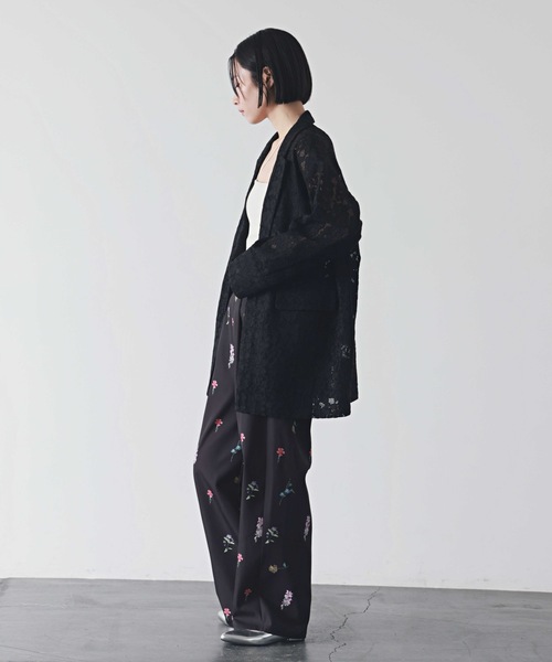 PURE BRIGHT（ピュアブライト）の「メッシュレーステーラードジャケット（テーラードジャケット・レディース・アイボリー/ブラック・FREE）」の11枚目の写真