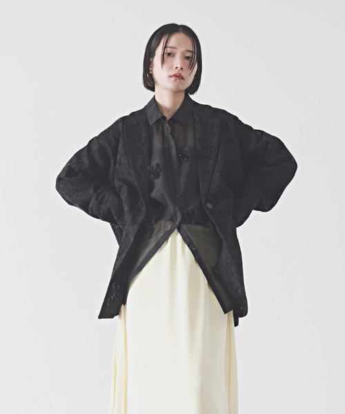 PURE BRIGHT（ピュアブライト）の「メッシュレーステーラードジャケット（テーラードジャケット・レディース・アイボリー/ブラック・FREE）」の22枚目の写真