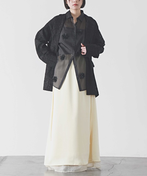 PURE BRIGHT（ピュアブライト）の「メッシュレーステーラードジャケット（テーラードジャケット・レディース・アイボリー/ブラック・FREE）」の19枚目の写真