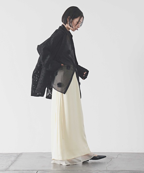 PURE BRIGHT（ピュアブライト）の「メッシュレーステーラードジャケット（テーラードジャケット・レディース・アイボリー/ブラック・FREE）」の20枚目の写真