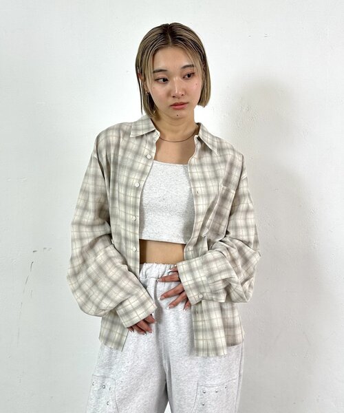 WHO'S WHO gallery（フーズフーギャラリー）の「【BLESS YOU/ブレスユー】 チェックシャツ（シャツ/ブラウス・レディース・ブラック/ホワイト・FREE）」の12枚目の写真