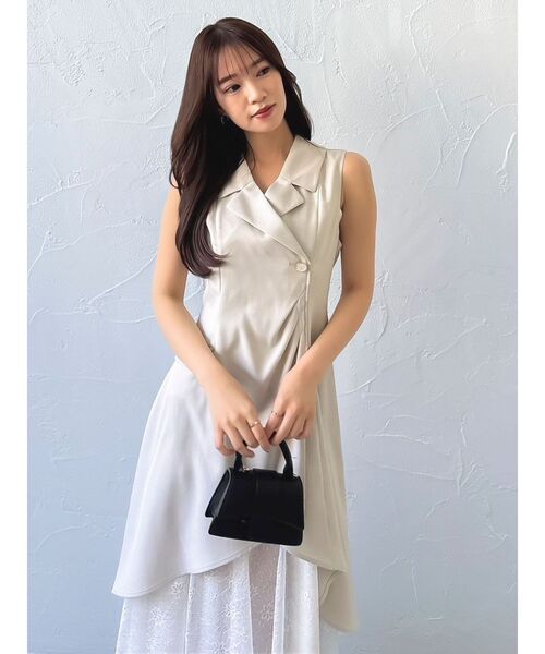 dazzlin（ダズリン）の「ドレープタックレイヤードワンピース（ワンピース・レディース・グレー/アイボリー/ブラウン・SMALL/MEDIUM）」の17枚目の写真