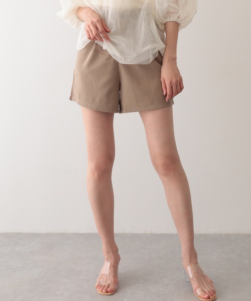 Lace Ladies(レースレディース)の「タック ハイウエスト フレア ショート パンツ(その他パンツ・レディース・モカ/ブラック/グレー・M/L/XL/S)」の1枚目の写真