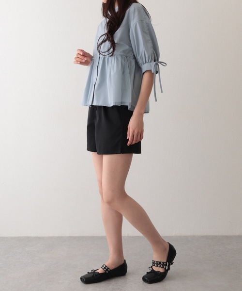 Lace Ladies(レースレディース)の「タック ハイウエスト フレア ショート パンツ(その他パンツ・レディース・モカ/ブラック/グレー・M/L/XL/S)」の8枚目の写真