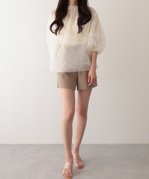 Lace Ladies(レースレディース)の「タック ハイウエスト フレア ショート パンツ(その他パンツ・レディース・モカ/ブラック/グレー・M/L/XL/S)」の9枚目の写真
