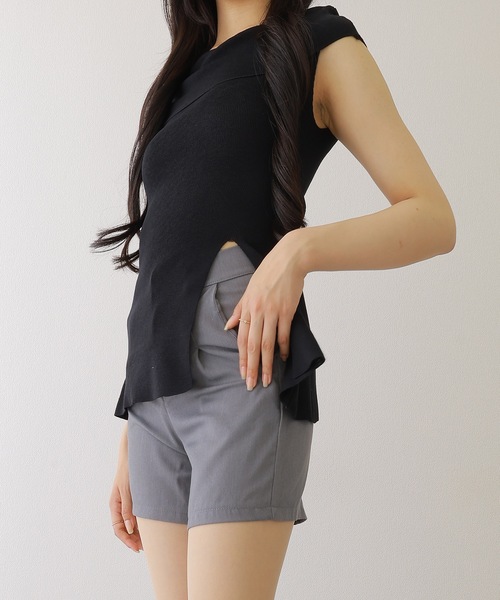 Lace Ladies(レースレディース)の「タック ハイウエスト フレア ショート パンツ(その他パンツ・レディース・モカ/ブラック/グレー・M/L/XL/S)」の17枚目の写真