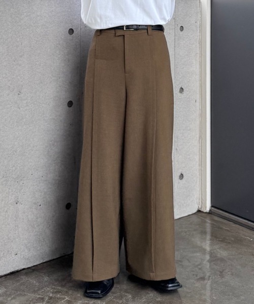 Gaphos (ガフォス)の「ピンタックワイドストレートスラックス(スラックス・メンズ・ブラック系/ブラウン・1/2/3)」の4枚目の写真