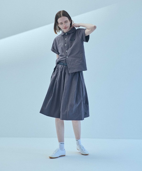 SEA（シー）の「コットンリネン ラウンドカラー ショートスリーブ 