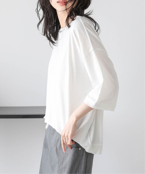 La-gemme（ラジェム）の「ドロップショルダーTシャツ（Tシャツ/カットソー・レディース・ブラック/グレー/ベージュ/ホワイト・フリー）」の8枚目の写真