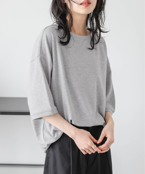 La-gemme（ラジェム）の「ドロップショルダーTシャツ（Tシャツ/カットソー・レディース・ブラック/グレー/ベージュ/ホワイト・フリー）」の21枚目の写真