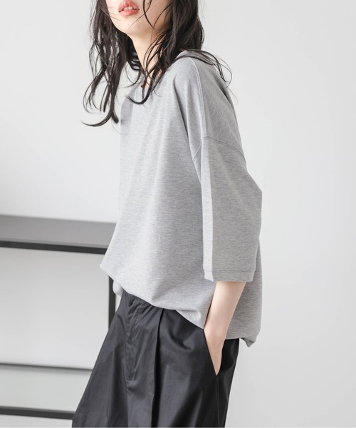 La-gemme（ラジェム）の「ドロップショルダーTシャツ（Tシャツ/カットソー・レディース・ブラック/グレー/ベージュ/ホワイト・フリー）」の22枚目の写真