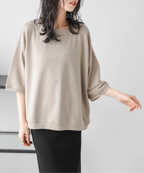 La-gemme（ラジェム）の「ドロップショルダーTシャツ（Tシャツ/カットソー・レディース・ブラック/グレー/ベージュ/ホワイト・フリー）」の13枚目の写真