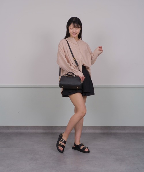 CORSO ROMA，9（コルソローマ）の「【CORSO ROMA,9/コルソローマ9】ダブルストラップサンダル　本革（サンダル・レディース・ブラック/ダークブラウン・36/37/38/39）」の21枚目の写真