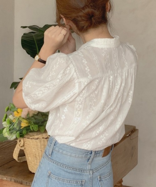 BLANC FICELLE(ブランフィセル)の「半袖 レース オープンシャツ(シャツ/ブラウス・レディース・B/A・S/M/L)」の15枚目の写真