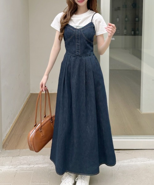 セール】ビスチェデザイン デニム キャミワンピース（ワンピース